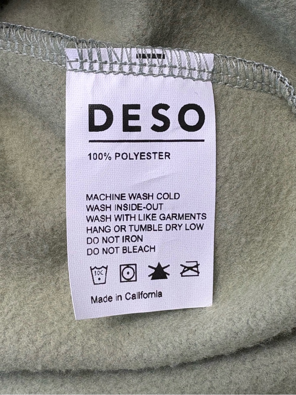 DESO Supply Co Velma Fleece Cowl Neck Dress Sage Green M - Picture 13 of 13